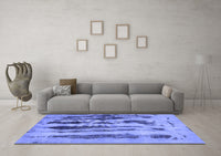 Machine Washable Abstract Blue Modern Rug, wshabs751blu