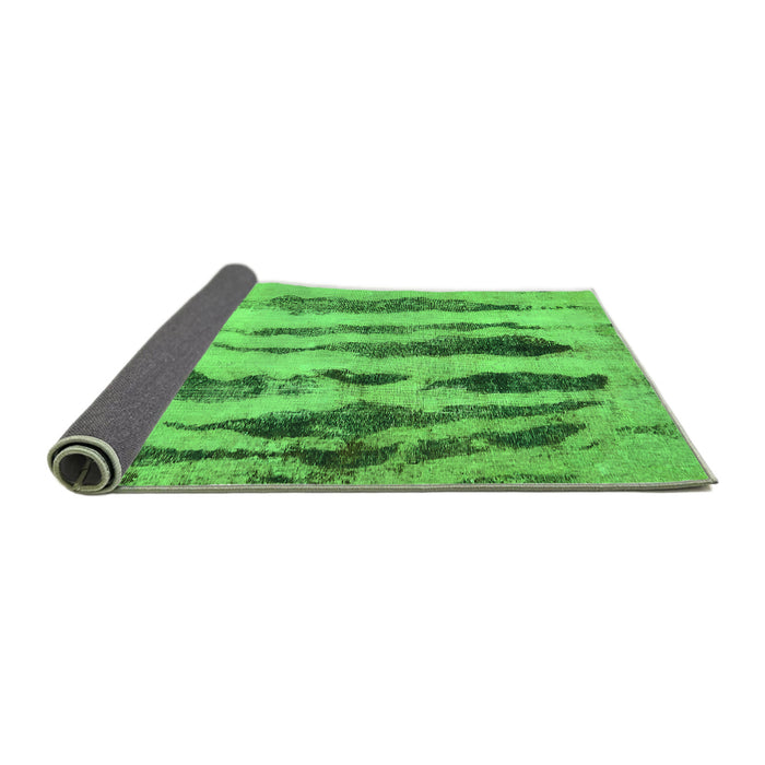 Sideview of Abstract Green Modern Rug, abs751grn