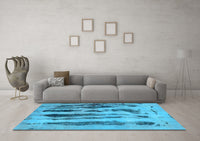 Machine Washable Abstract Light Blue Modern Rug, wshabs751lblu