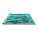 Sideview of Machine Washable Abstract Turquoise Modern Area Rugs, wshabs751turq