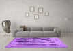 Machine Washable Abstract Purple Modern Area Rugs in a Living Room, wshabs751pur