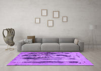 Machine Washable Abstract Purple Modern Rug, wshabs751pur