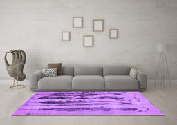 Machine Washable Abstract Purple Modern Area Rugs in a Living Room, wshabs751pur