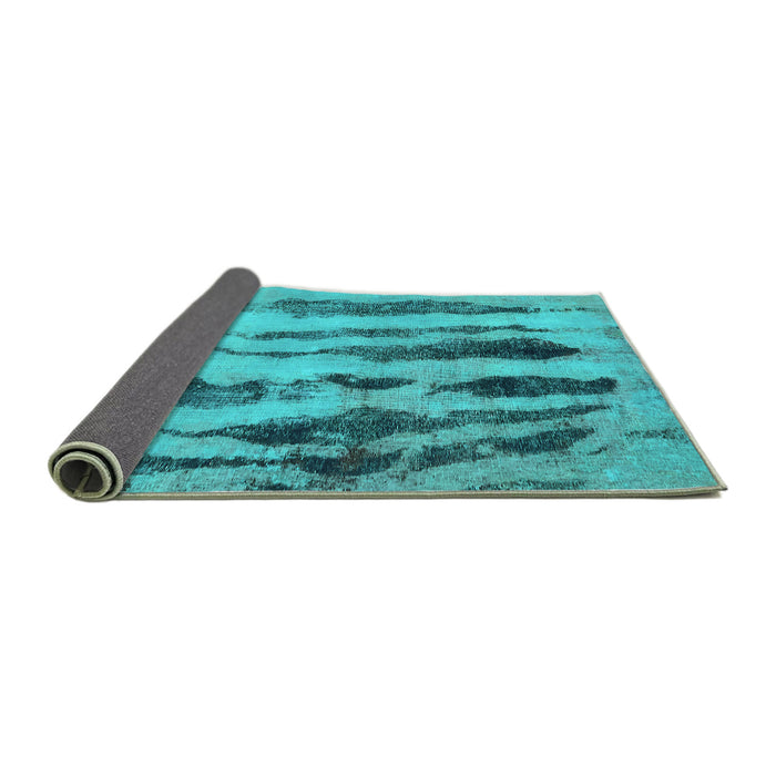 Sideview of Abstract Turquoise Modern Rug, abs751turq