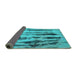 Sideview of Abstract Turquoise Modern Rug, abs751turq