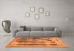 Machine Washable Abstract Orange Modern Area Rugs in a Living Room, wshabs751org