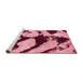 Sideview of Machine Washable Abstract Bright Maroon Red Rug, wshabs752