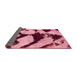 Sideview of Abstract Bright Maroon Red Modern Rug, abs752