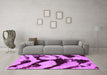 Machine Washable Abstract Purple Modern Area Rugs in a Living Room, wshabs752pur