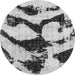 Round Machine Washable Abstract Gray Modern Rug, wshabs752gry