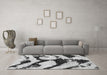 Machine Washable Abstract Gray Modern Rug in a Living Room,, wshabs752gry