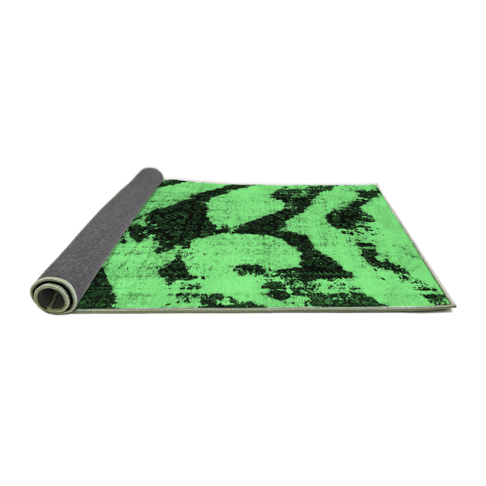 Sideview of Abstract Emerald Green Modern Rug, abs752emgrn
