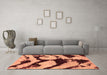 Machine Washable Abstract Brown Modern Rug in a Living Room,, wshabs752brn