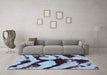 Machine Washable Abstract Light Blue Modern Rug in a Living Room, wshabs752lblu