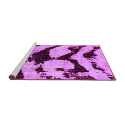 Sideview of Machine Washable Abstract Purple Modern Area Rugs, wshabs752pur