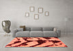 Machine Washable Abstract Orange Modern Area Rugs in a Living Room, wshabs752org