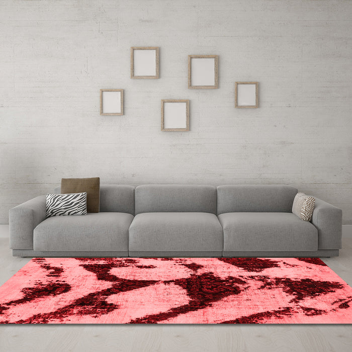 Modern Red Washable Rugs