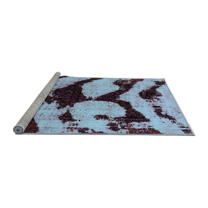 Sideview of Machine Washable Abstract Light Blue Modern Rug, wshabs752lblu
