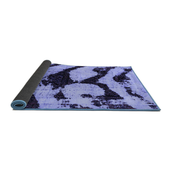 Sideview of Abstract Blue Modern Rug, abs752blu