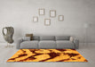 Machine Washable Abstract Yellow Modern Rug in a Living Room, wshabs752yw