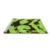 Sideview of Machine Washable Abstract Green Modern Area Rugs, wshabs752grn