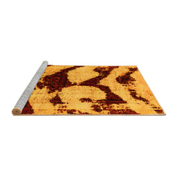 Sideview of Machine Washable Abstract Yellow Modern Rug, wshabs752yw