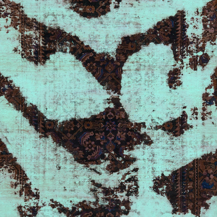 Machine Washable Abstract Turquoise Modern Area Rugs, wshabs752turq