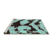 Sideview of Machine Washable Abstract Turquoise Modern Area Rugs, wshabs752turq