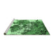 Sideview of Machine Washable Abstract Emerald Green Modern Area Rugs, wshabs753emgrn