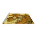 Sideview of Machine Washable Abstract Yellow Modern Rug, wshabs753yw