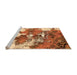 Sideview of Machine Washable Abstract Orange Modern Area Rugs, wshabs753org