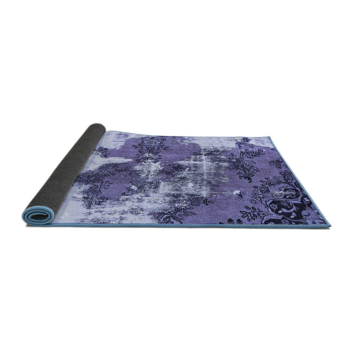 Sideview of Abstract Blue Modern Rug, abs753blu