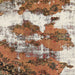 Square Abstract Saddle Brown Modern Rug, abs753