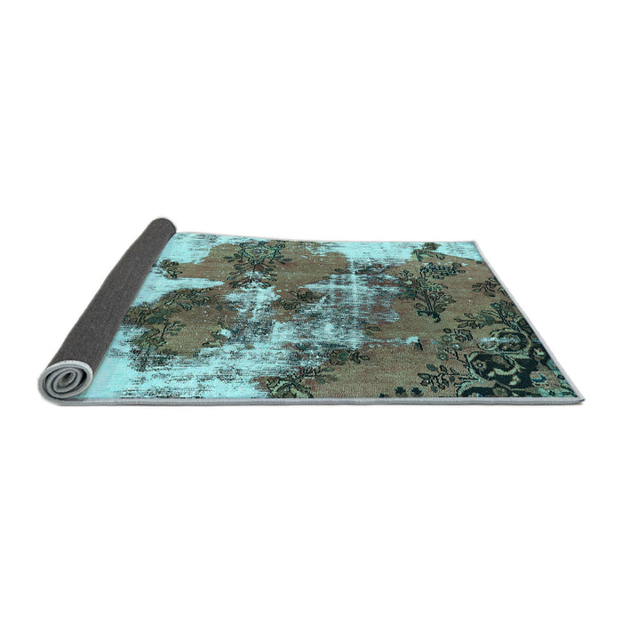 Sideview of Abstract Light Blue Modern Rug, abs753lblu