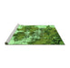 Sideview of Machine Washable Abstract Green Modern Area Rugs, wshabs753grn