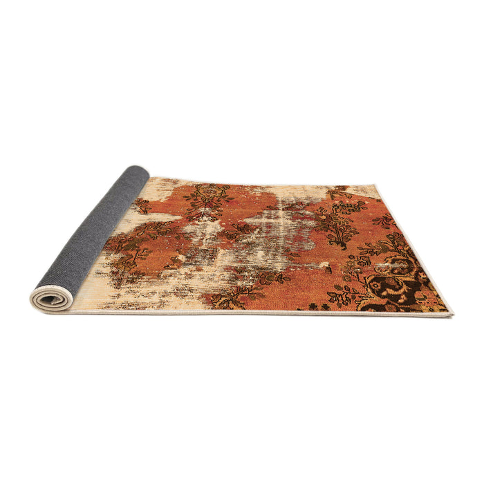 Sideview of Abstract Orange Modern Rug, abs753org