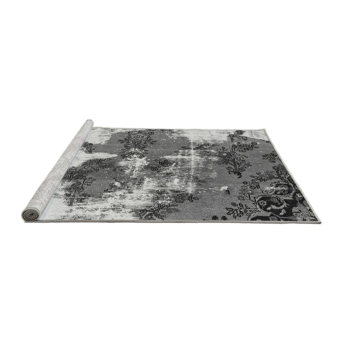 Sideview of Machine Washable Abstract Gray Modern Rug, wshabs753gry