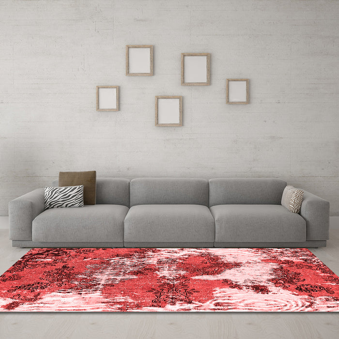 Modern Red Washable Rugs
