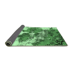 Sideview of Abstract Emerald Green Modern Rug, abs753emgrn