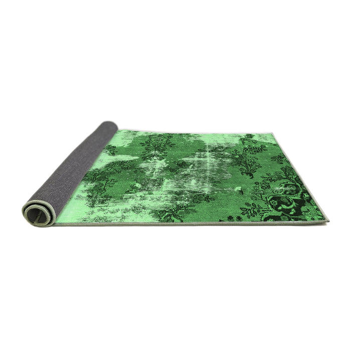 Sideview of Abstract Emerald Green Modern Rug, abs753emgrn