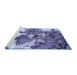 Sideview of Machine Washable Abstract Blue Modern Rug, wshabs753blu