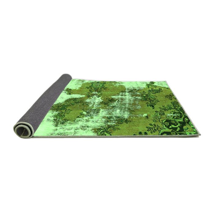 Sideview of Abstract Green Modern Rug, abs753grn