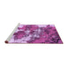 Sideview of Machine Washable Abstract Purple Modern Area Rugs, wshabs753pur