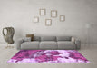 Machine Washable Abstract Purple Modern Area Rugs in a Living Room, wshabs753pur