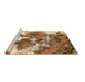 Sideview of Machine Washable Abstract Brown Modern Rug, wshabs753brn