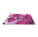 Sideview of Machine Washable Abstract Pink Modern Rug, wshabs753pnk