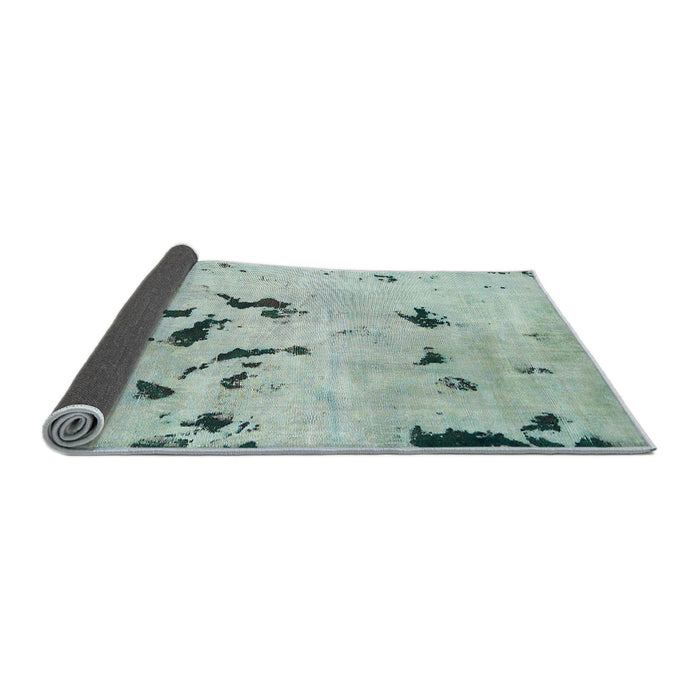 Sideview of Abstract Mint Green Modern Rug, abs754