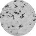 Round Machine Washable Abstract Gray Modern Rug, wshabs754gry