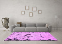 Machine Washable Abstract Pink Modern Rug, wshabs754pnk