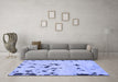 Machine Washable Abstract Blue Modern Rug in a Living Room, wshabs754blu